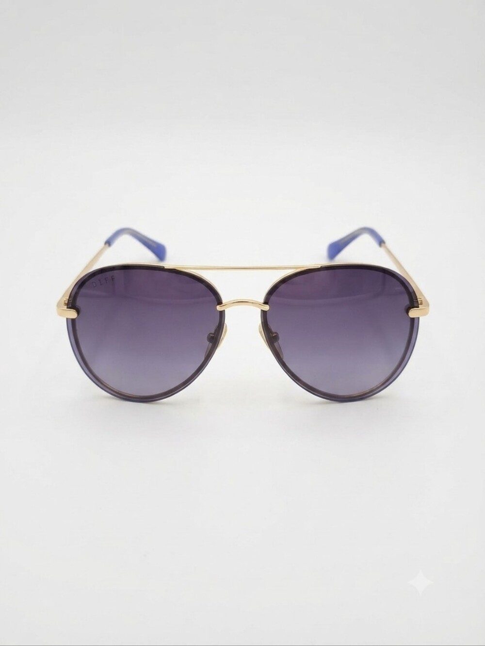 DIFF Eyewear Lenox Gold & Purple Polarized Aviator Sunglasses